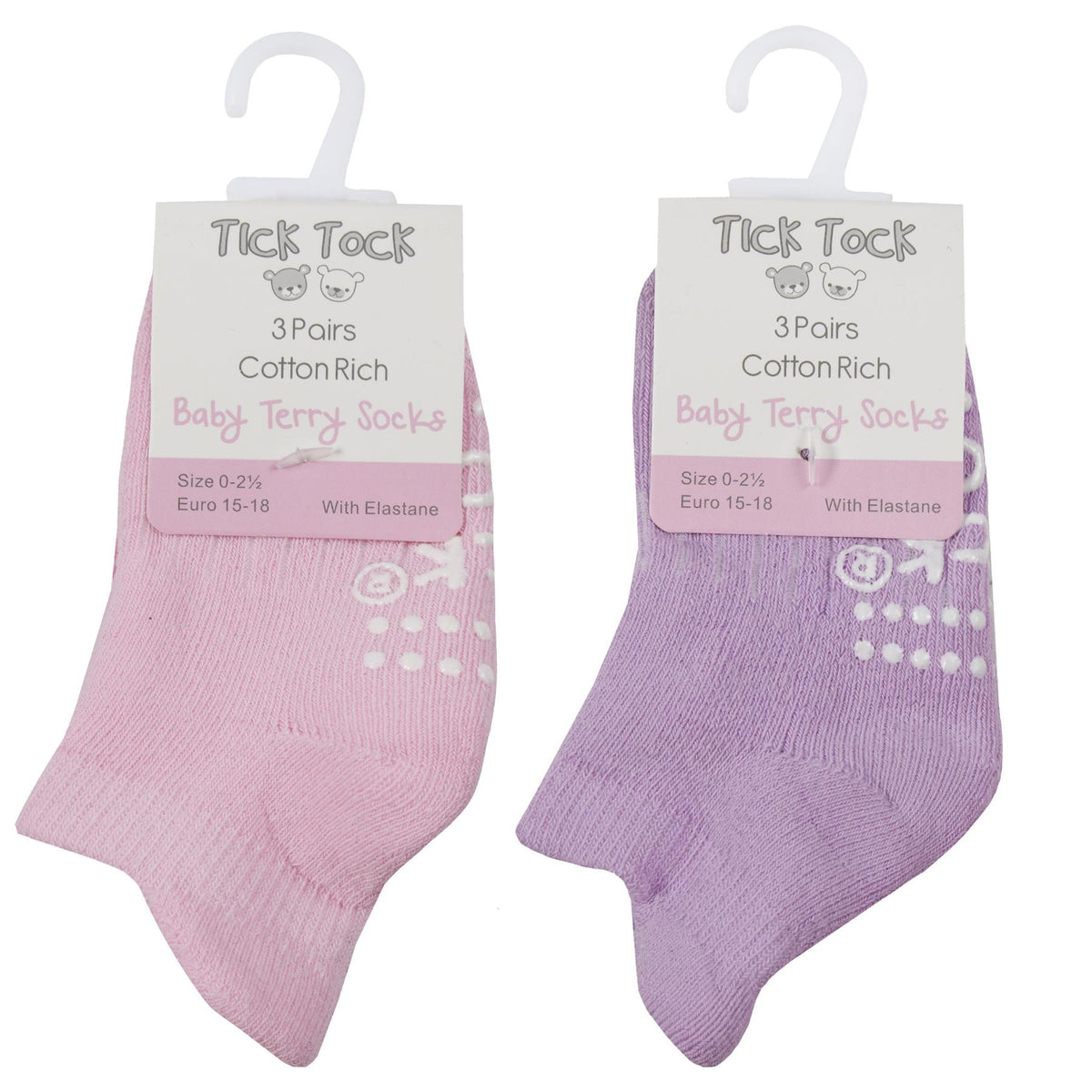 Tick Tock 6 Pairs Baby Terry Cotton Socks