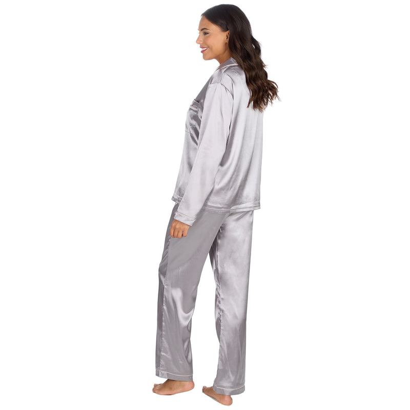 Slumber Party Womens Satin Long Pyjamas