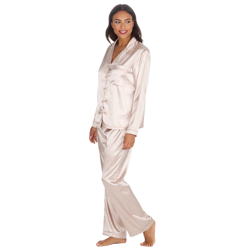 Slumber Party Womens Satin Long Pyjamas