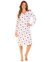 Sue Marks Womens Misty Dots Long Sleeve Nightie