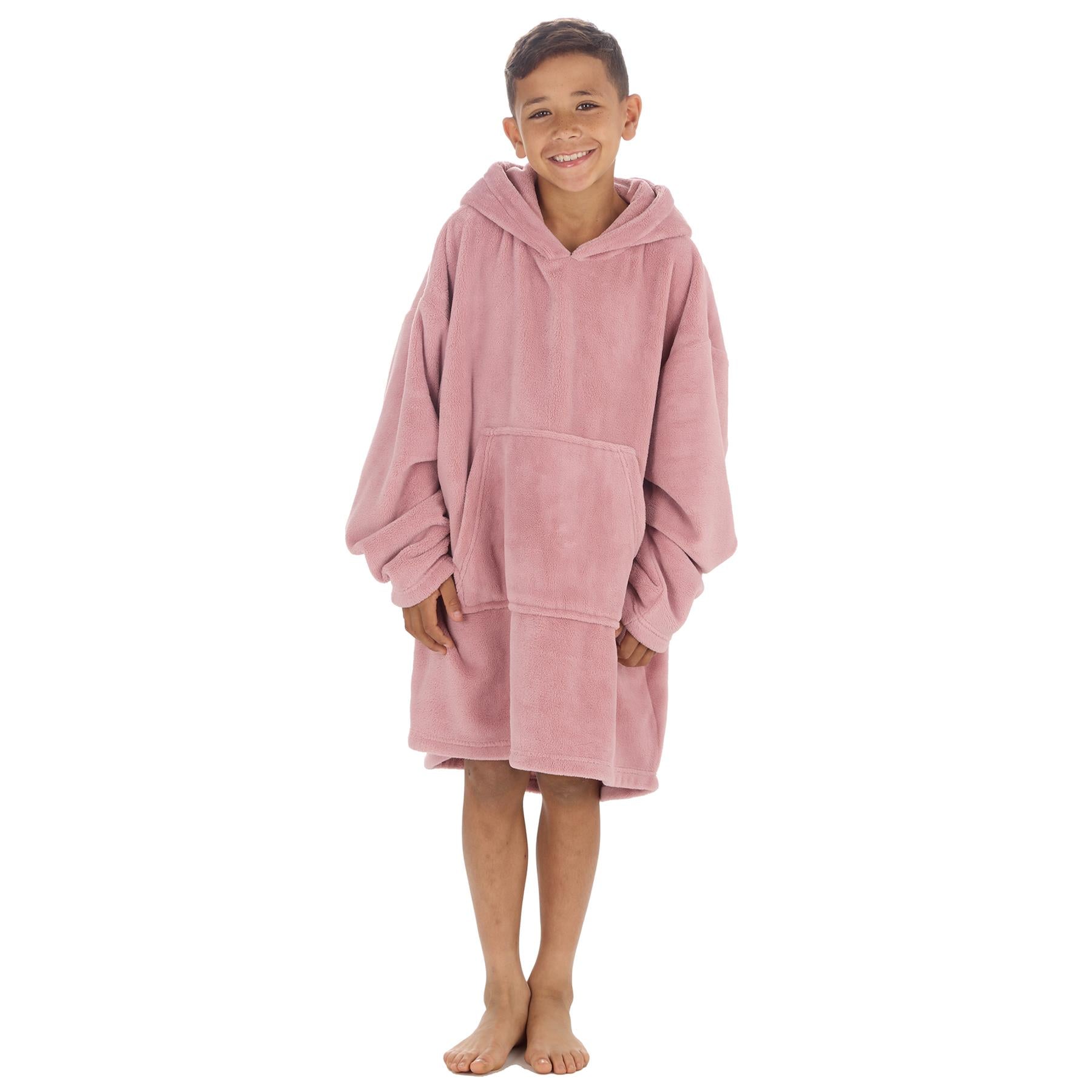 Huggable Kids Plain Oversized Fleece Hoodie