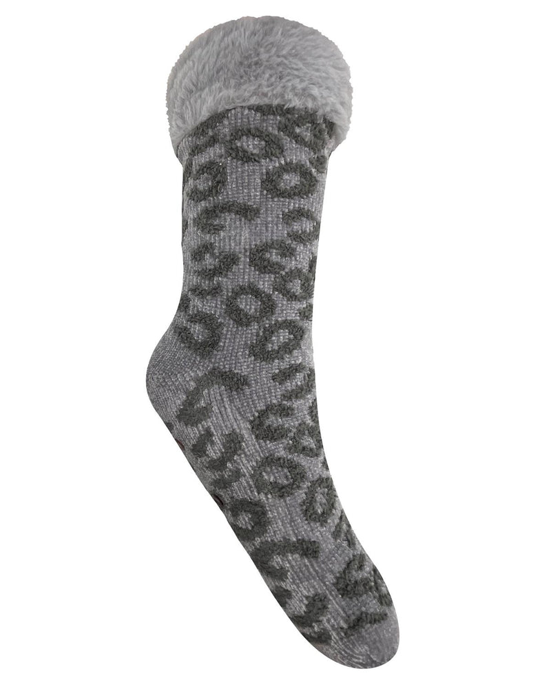 Bramble Womens Animal Print Lounge Slipper Socks