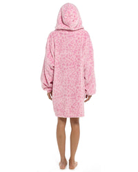 Follow That Dream Womens Pink Leopard Oversized Hoodie