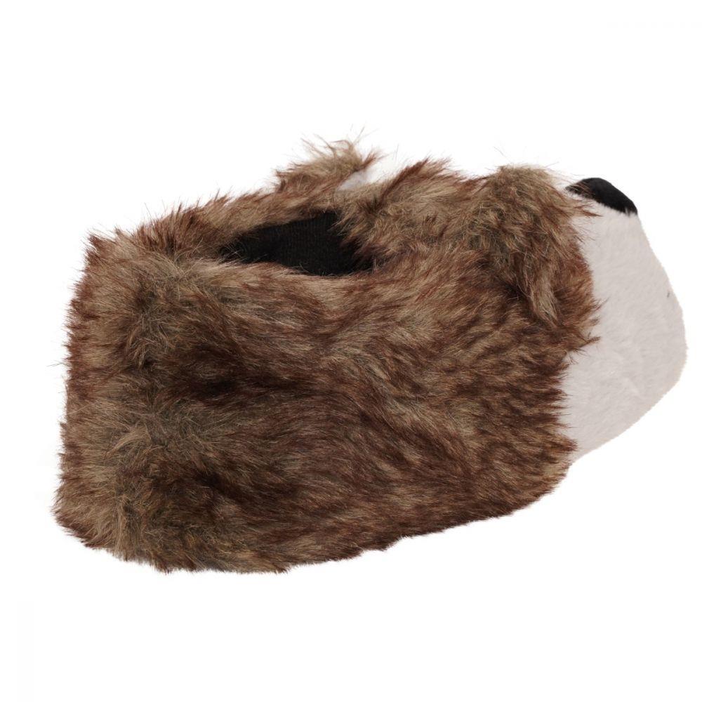 Loungeable Mens Brown Wolf Slippers