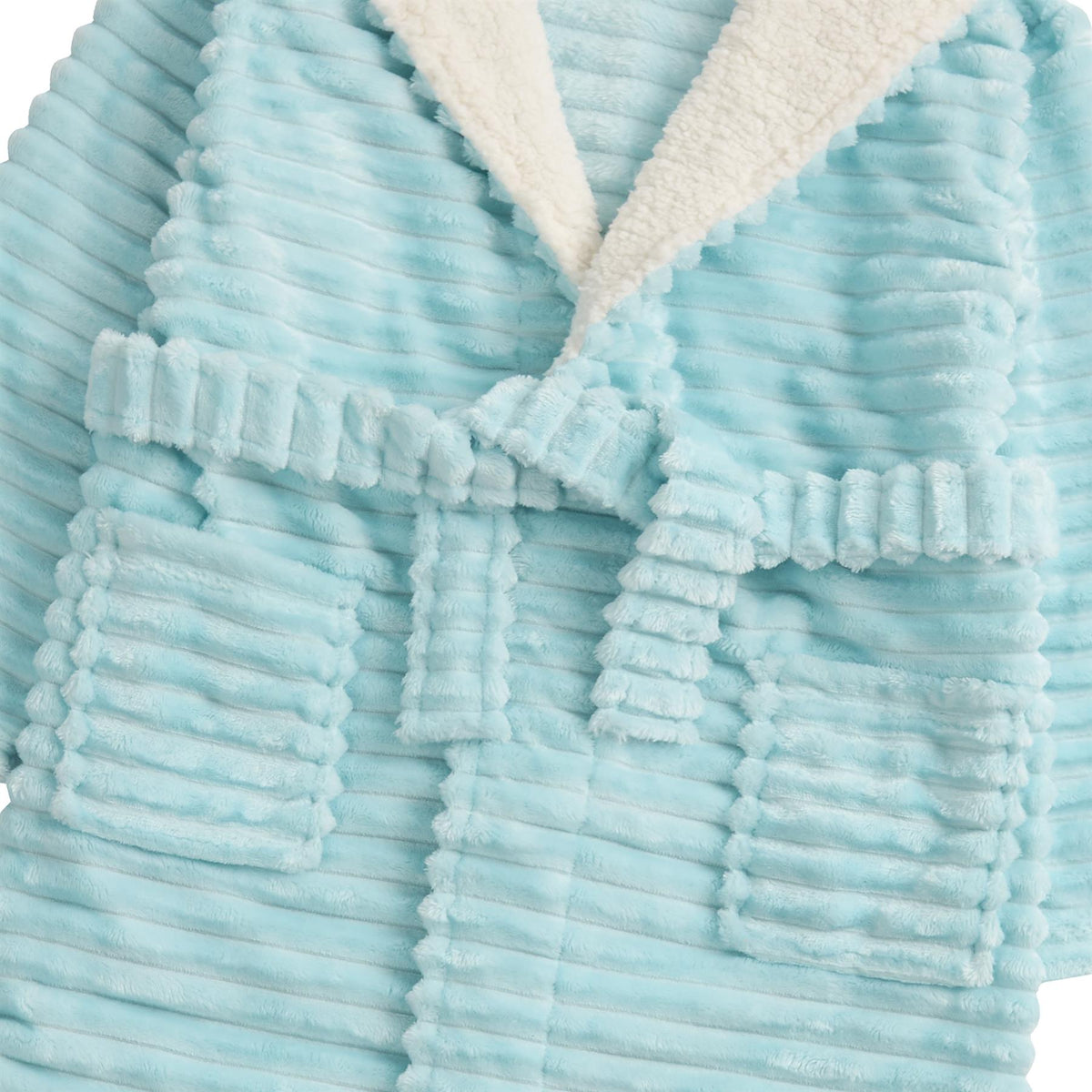 Girls Mint Jacquard Stripe Dressing Gown