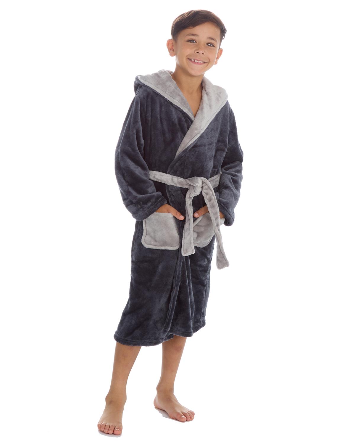 Boys Contrast Polished Fleece Dressing Gown