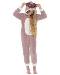 Slumber Hut Girls Shaggy Fleece Pug Onesie