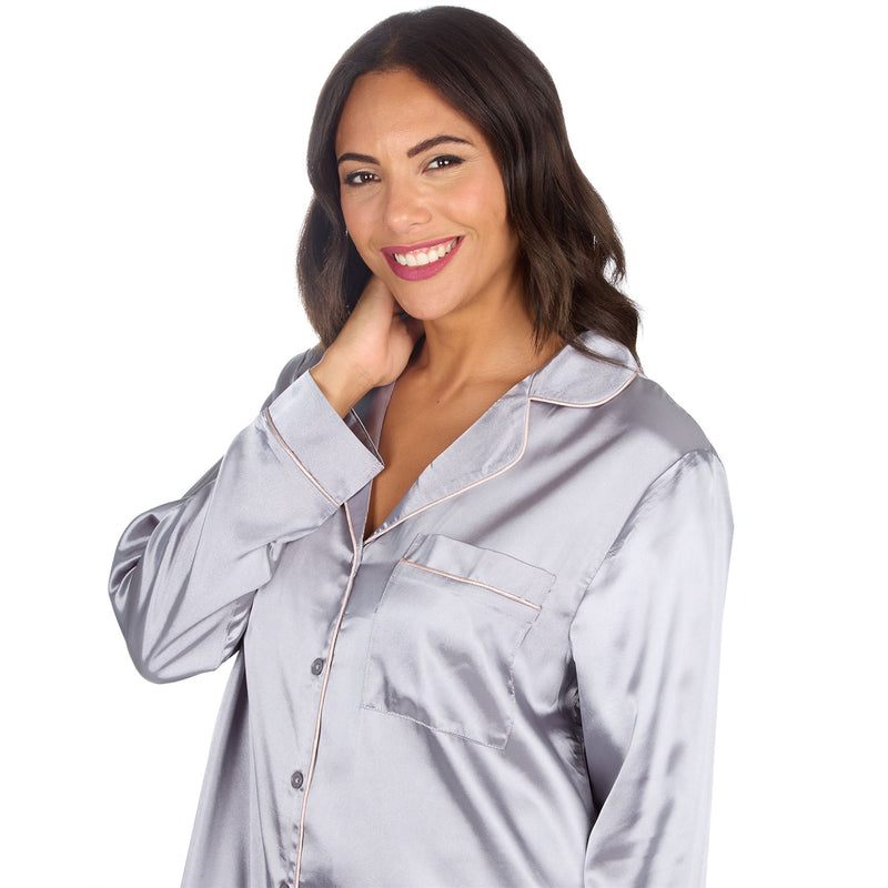 Slumber Party Womens Satin Nightshirt