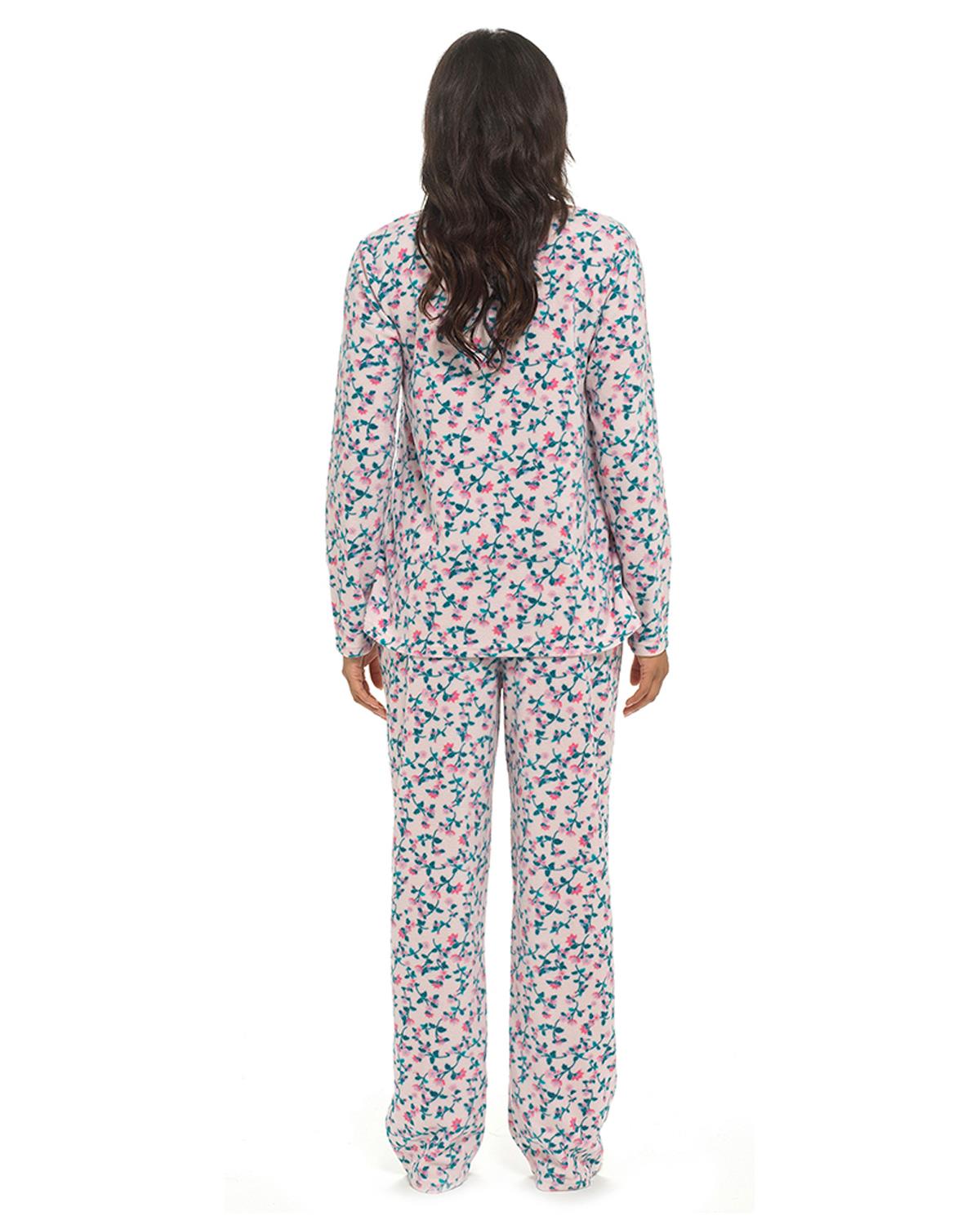 Wolf & Harte Womens Polar Fleece Floral Pyjamas