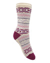 Bramble Womens Pink Fairisle Thermasock