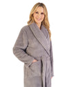 Slenderella Womens Fleece Shawl Collar Dressing Gown