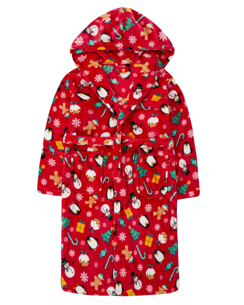 Kids Christmas Hooded Dressing Gown