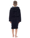 Slumber Hut Boys Black Shaggy Fleece Dressing Gown