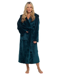 Slumber Hut Womens Flannel Fleece Hooded Dressing Gown