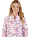 Slenderella Womens 46" Printed Waffle Button Dressing Gown