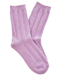 Slenderella Womens Super Soft Cable Knit Bed Socks