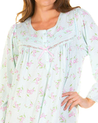 La Marquise Womens Primrose in Bloom Jersey 50" Long Sleeve Nightie