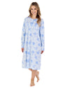 Slenderella Womens 42" Picot Trim Long Sleeve Cotton Nightie