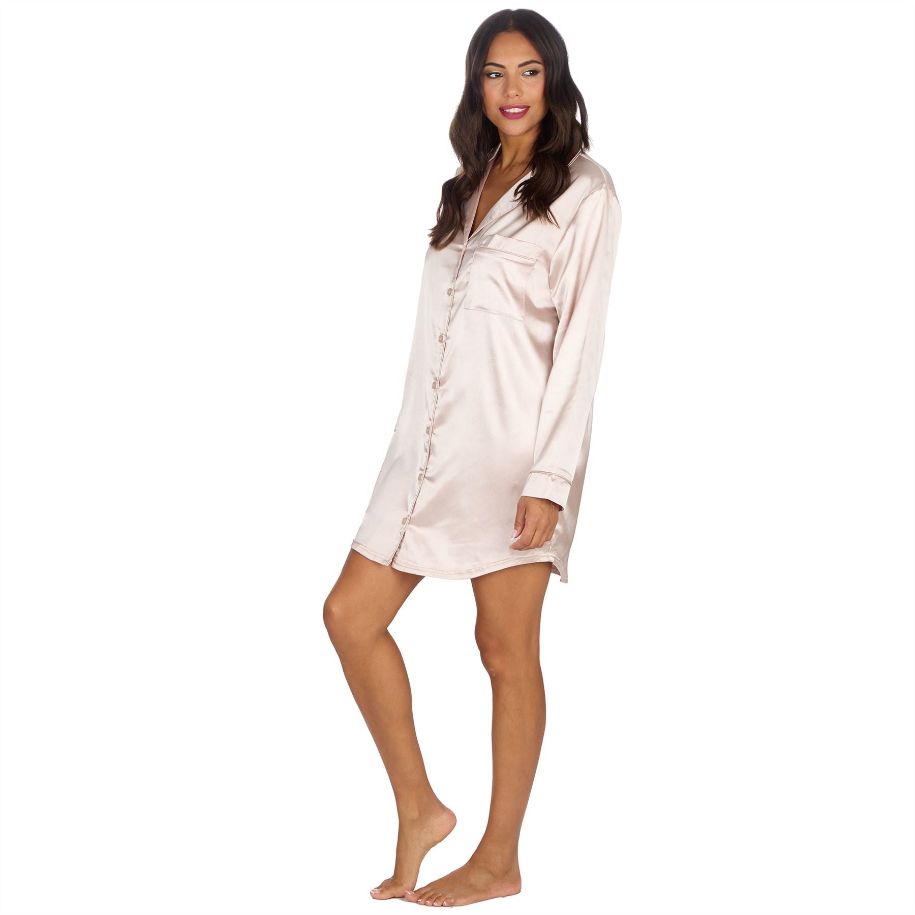 Slumber Party Womens Satin Nightshirt