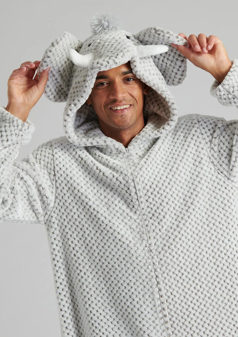 Loungeable Mens Waffle Elephant Onesie