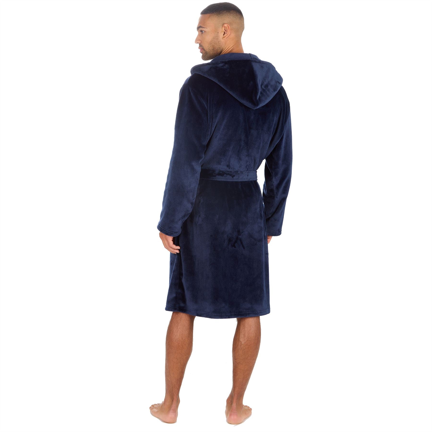 Pierre Roche Mens Polished Hooded Dressing Gown