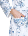 La Marquise Womens Vintage Bouquet Long Sleeve Jersey Robe