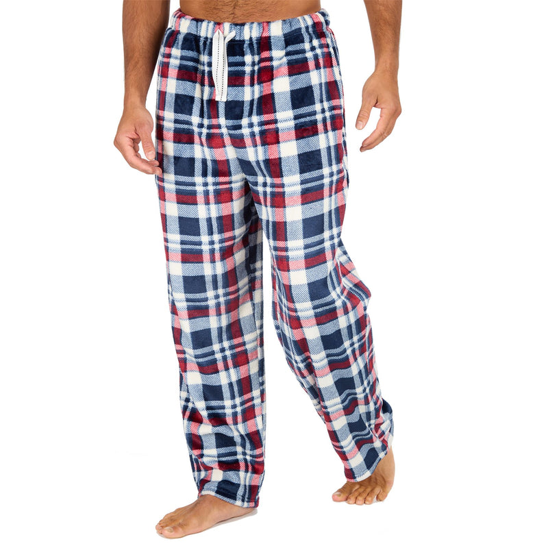 Cargo Bay Mens Polished Fleece Check Lounge Pants