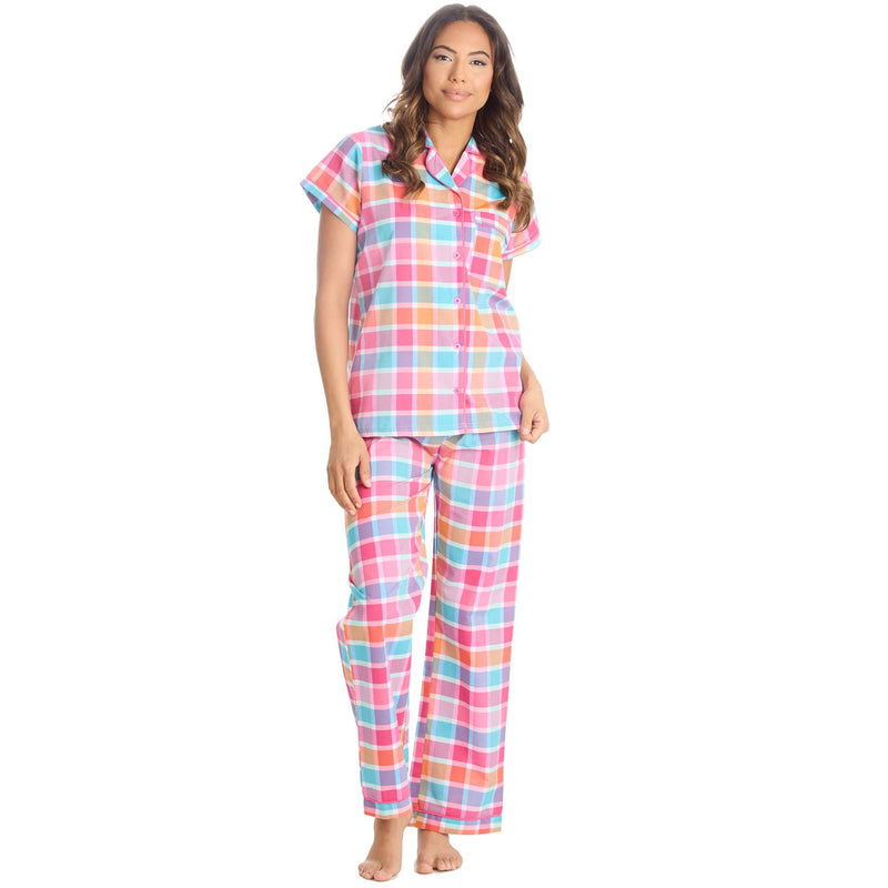 Forever Dreaming Womens Check Print Button Pyjamas