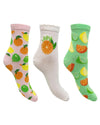 Nice Socks Womens 3 Pack Citrus Fruit Socks