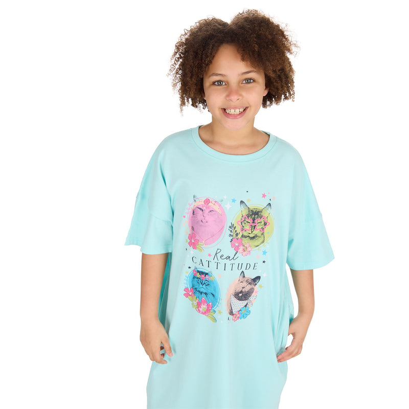 Red Melon Girls Oversized Sleep T-Shirt