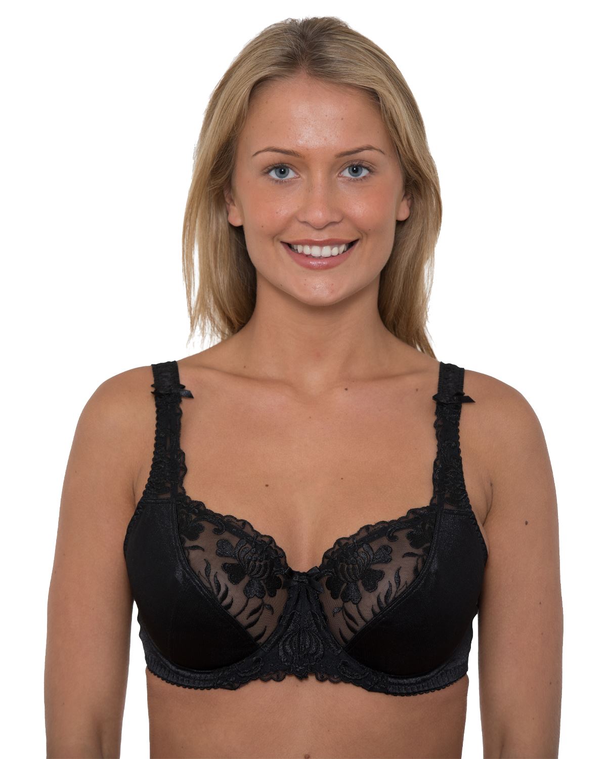 Gemm Womens Underwired Satin & Lace Bra