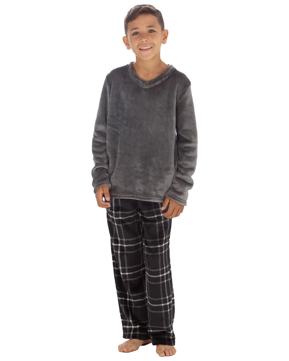 Cargo Bay Boys Polished Fleece Check Pyjamas