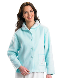 Slenderella Womens Polar Fleece Button Bed Jacket