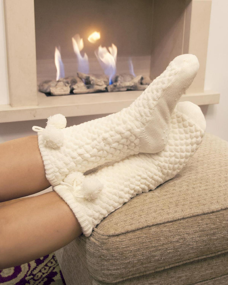 Bramble Womens Textured Popcorn Lounge Socks