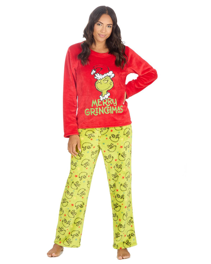 The Grinch Womens Christmas Fleece Pyjamas