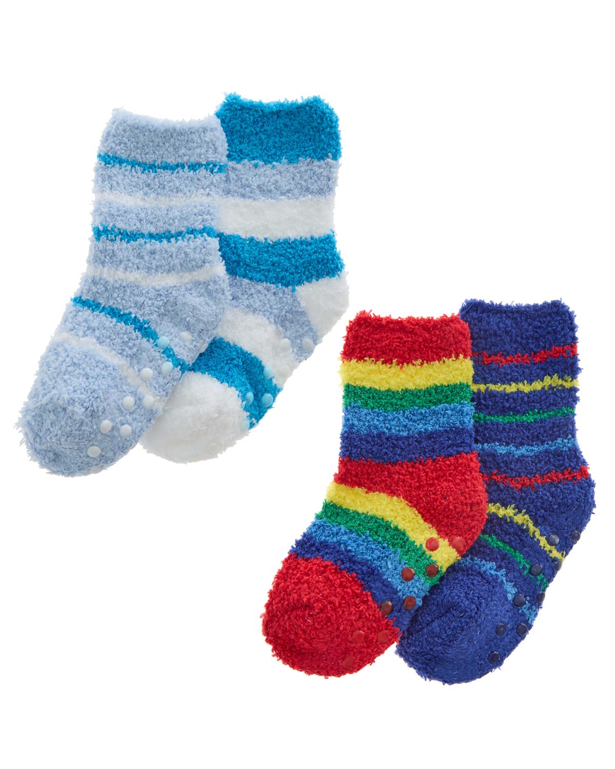 4 Pairs Baby Boys Mixed Striped Cosy Socks