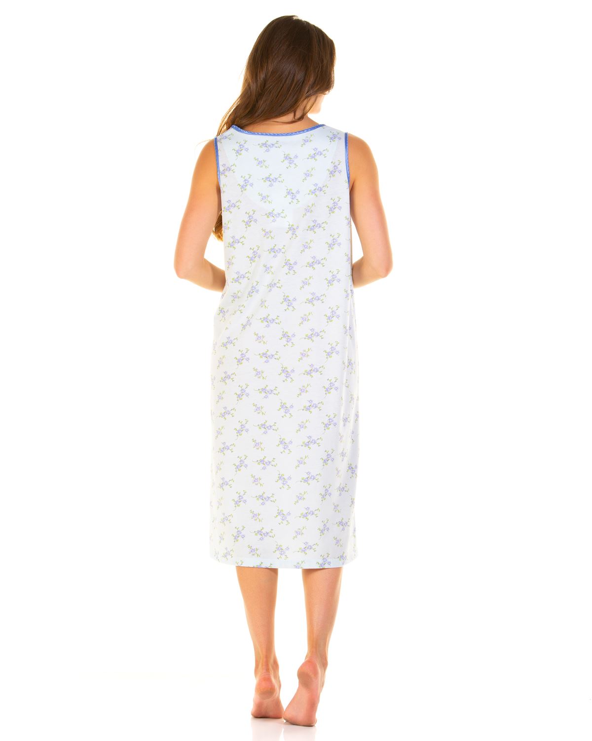 La Marquise Womens Primrose in Bloom Jersey Sleeveless Nightie