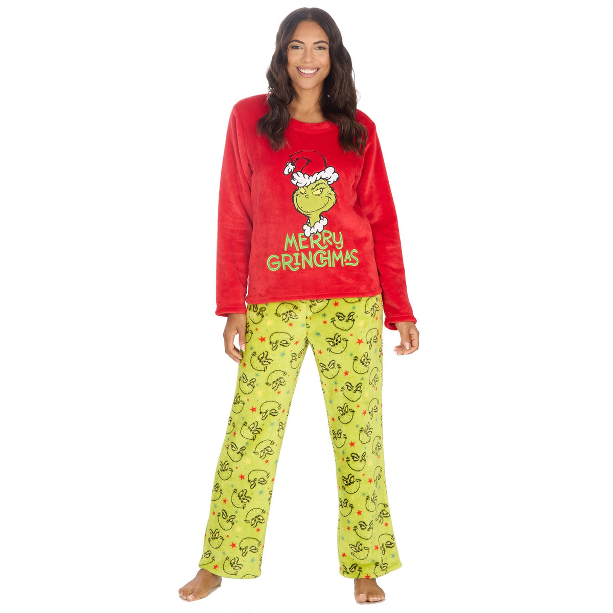 The Grinch Womens Christmas Fleece Pyjamas