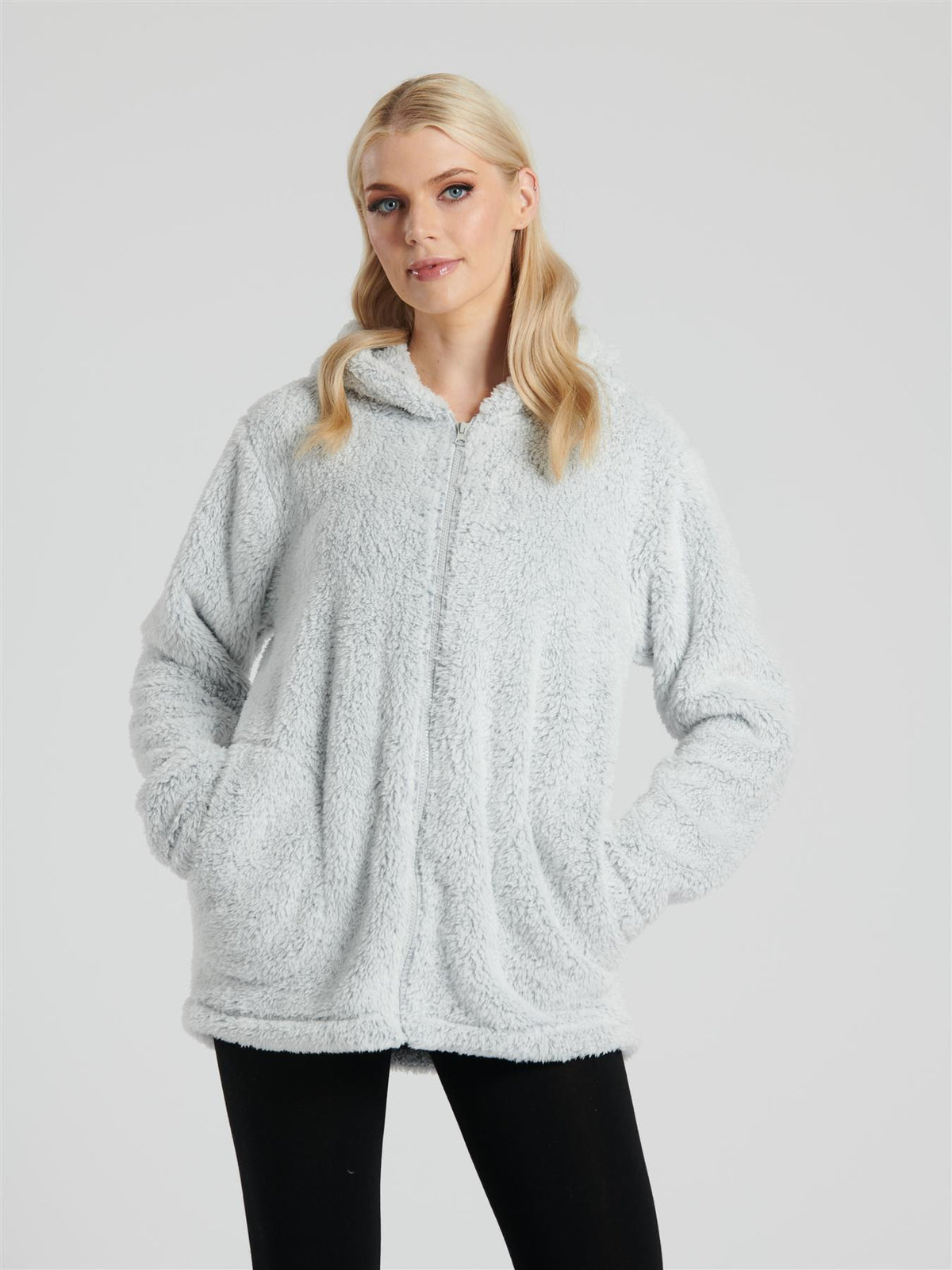 Pistachio Womens Grey Snowtip Fleece Zip Jacket