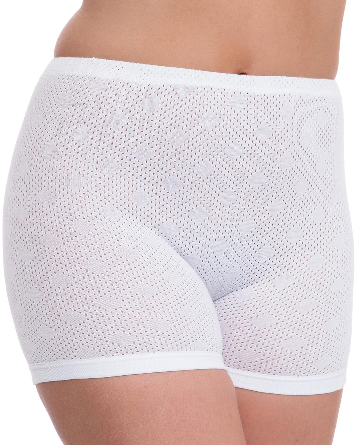 Womens 3 Pack White 100% Cotton Airtex Pantees