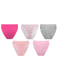 Anucci Womens 5 Pack Pink Floral High Leg Briefs