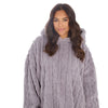 Huggable Womens Sherpa Cable Fleece Snuggle Hoodie