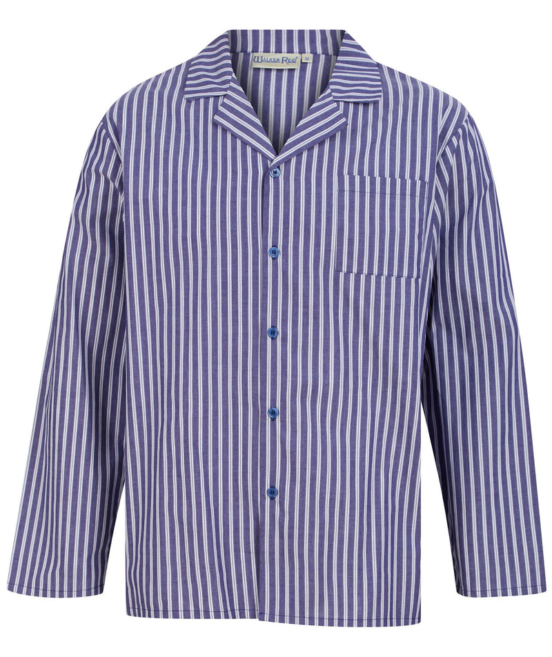 Walker Reid Mens Woven Cotton Stripe Tailored Pyjamas