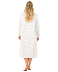 Sue Marks Womens Floral Flannel Brushed Cotton Nightie