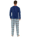 Foxbury Mens Blue/Grey Check Fleece Pyjamas