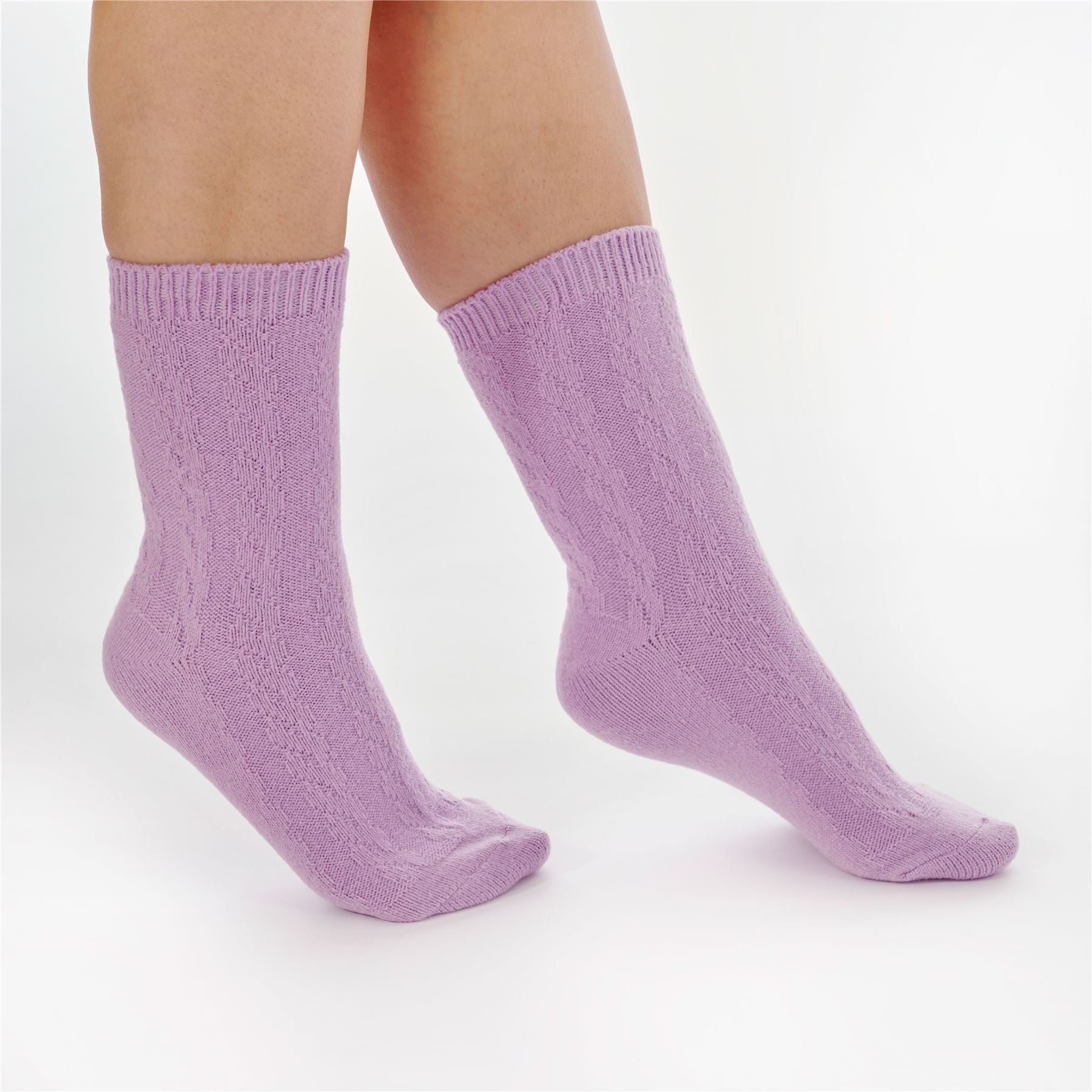 Slenderella Womens Super Soft Cable Knit Bed Socks