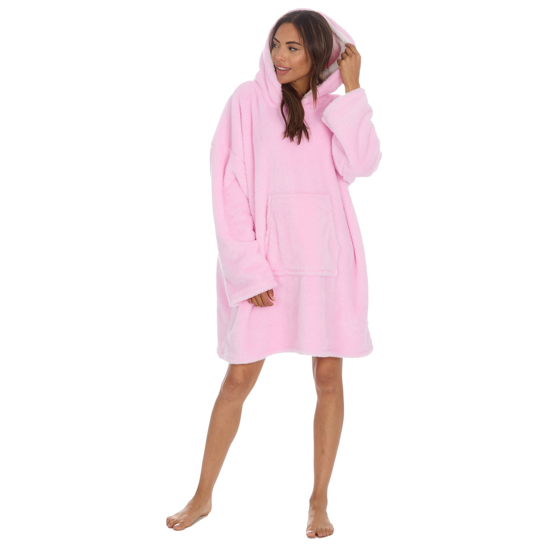 Pink oversized hoodie dress online