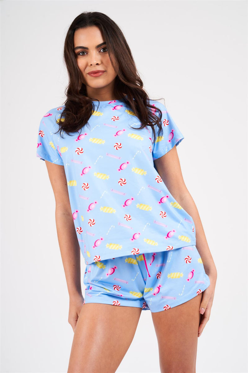 Loungeable Womens Blue Sweet Dreams Short Pyjamas