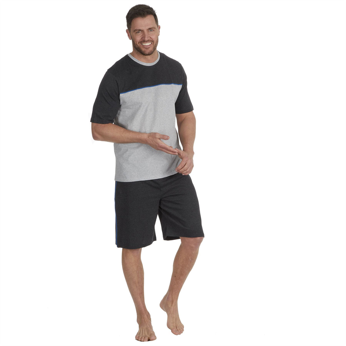 Cargo Bay Mens Contrast Piping Short Jersey Pyjamas