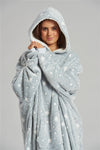 Loungeable Womens Grey Sparkle Star Blanket Hoodie